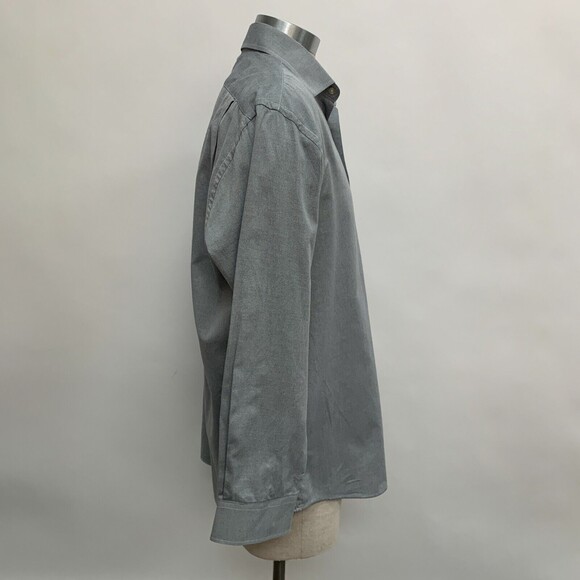 Peter Millar Men's Shirt Size 17 L Gray Print Long Sleeve - Picture 6 of 10